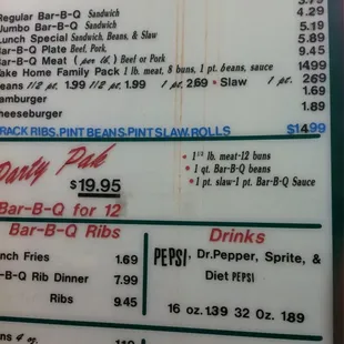 menu