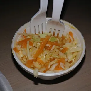 Spicy slaw. Yes, it's nice and very spicy. My husband couldn't handle it.