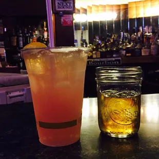 Peach lemonade and Weller on the rock