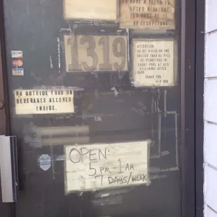 an open sign on a door