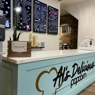 the counter and menus