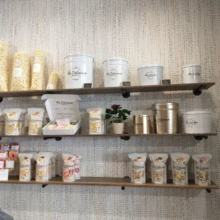 Prepackaged popcorn and containers