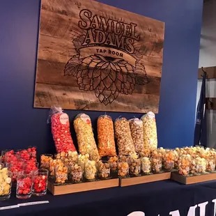 Popcorn and beer tasting event at Samuel Adams Taproom featuring Al's Delicious Popcorn