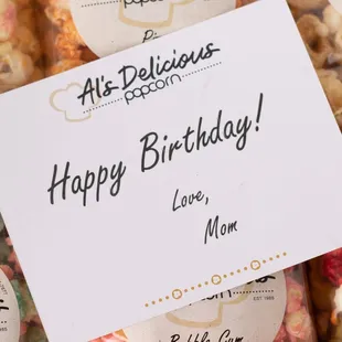 All shipments have custom notecards available.