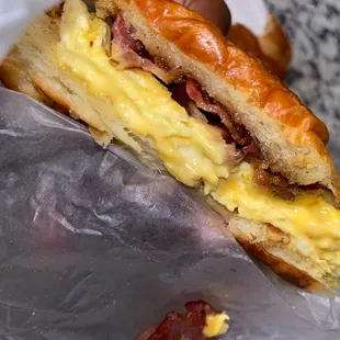 Bacon, Egg and Cheese Croissant Sandwich
