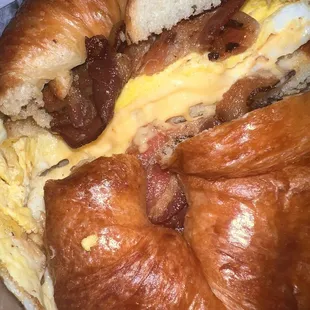 Bacon, Egg and Cheese Croissant Sandwich