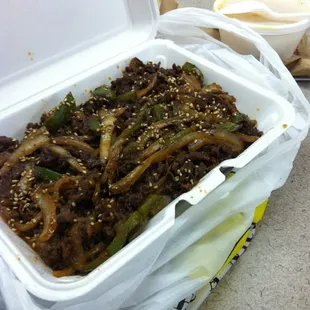 Bulgogi and rice with free soup!