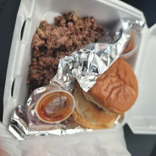 Chopped beef.