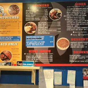menu