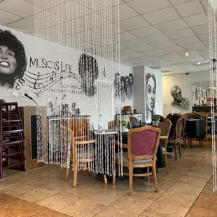 The dining area
