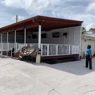 The owner (Jacqueline) &amp; the VIP eating area (behind the restaurant)
