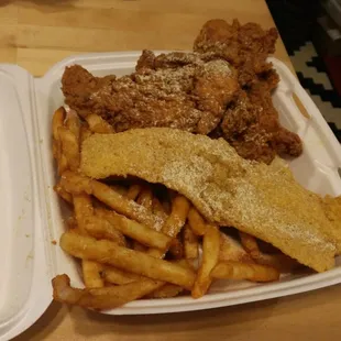 Combo Platter - Tilapia &amp; Chicken Tenders with fries and bread
