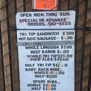 menu