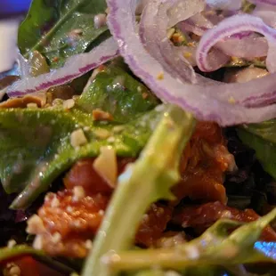 Close up of the Al&apos;s Raked Out Salad.