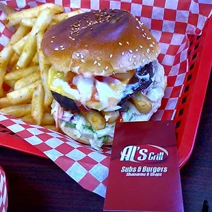 Al's Lebanese Burger  fabulous Coleslaw and Fries  only $6.99 Delicious  deal