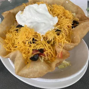 Taco Salad with Rib Eye Steak