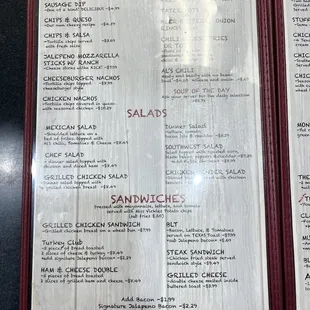 Apps &amp; Sides, Salads, &amp; Sandwiches