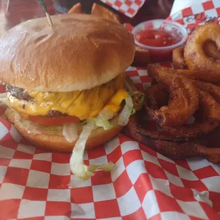 Double Double with onion rings