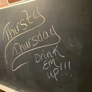 a chalkboard with a message on it