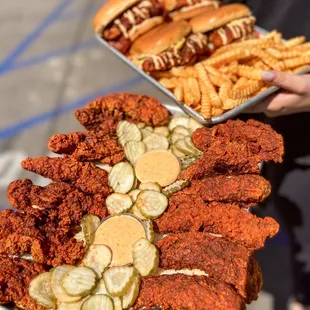 a platter of fried food