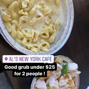 Tortellini and Chicken Caesar salad
