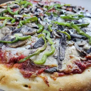 a mushroom pizza