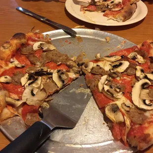 a half eaten pizza