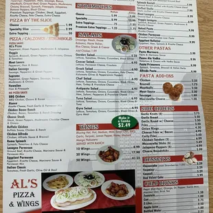 sushi and sashimi, menu