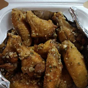 Garlic wings,  can't wait to partake!