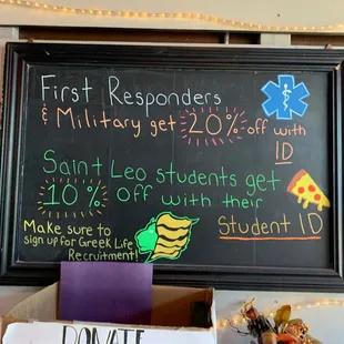 Discounts for those who serve