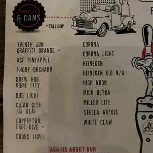 menu