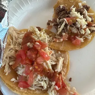 I Couldn't wait Sorry lol Delicious Chicken &amp; Asada With Everything + Salsa + Lemon Yummy