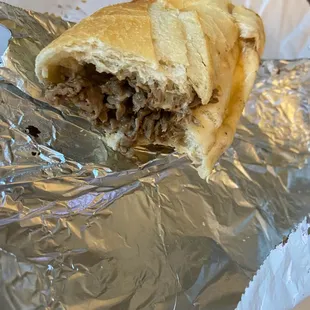 Steak cheese with mushrooms