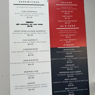 menu