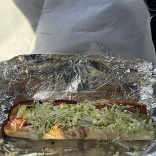 12" chicken &amp; provolone cheese Philly $14.99 (instagram: @issa.cheatday)