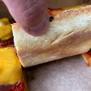 The under crust of the Nonna's Pizza I picked up for takeout.