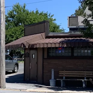 Outside of the restaurant.