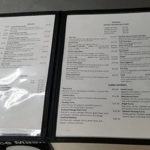 Menu with old prices