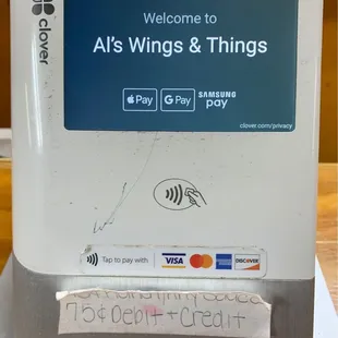 a sign on a computer