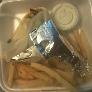 Gyro with fries