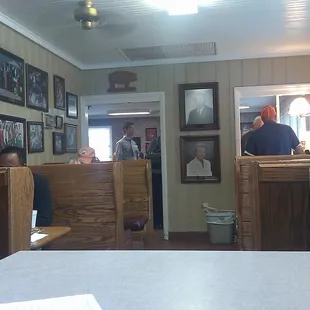 Seat down dining area