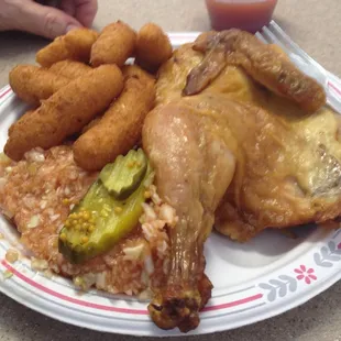 Excellent BBQ Chicken, and the regular sauce is special on it. And the Hushpuppies are awesome.