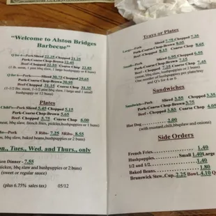 menu