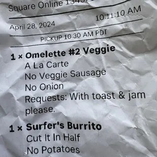 I didn't want a la carte I still wanted toast.  just didn't want the sides.