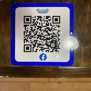 a qr code on a table