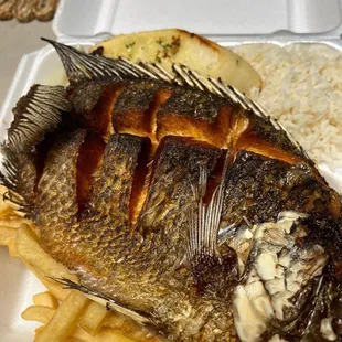 Whole Fried Fish Plate