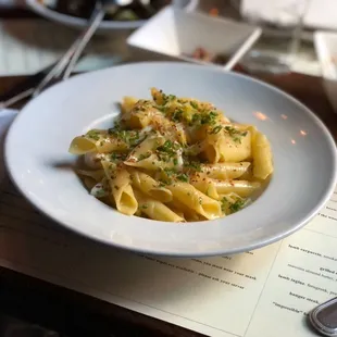 Garganelli with crabmeat and lemon &amp; parsley