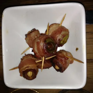 Bacon Wrapped Dates and Olives