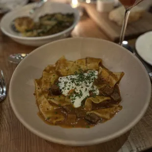 Papardelle with short rib sugo and stracciatella