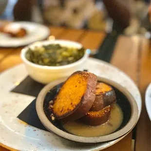 Candied yams with candied pecans